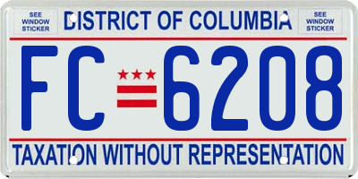 DC license plate FC6208