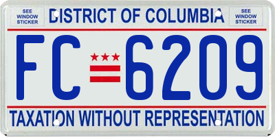 DC license plate FC6209