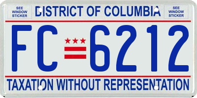 DC license plate FC6212