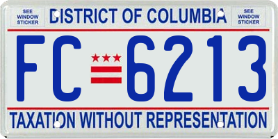 DC license plate FC6213