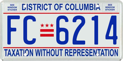 DC license plate FC6214