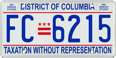 DC license plate FC6215