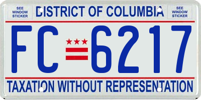 DC license plate FC6217