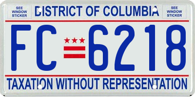 DC license plate FC6218