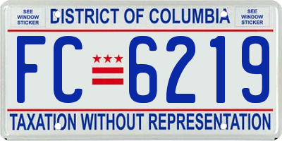 DC license plate FC6219