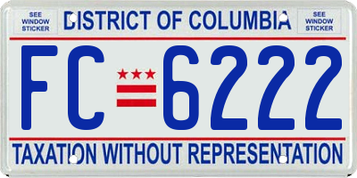 DC license plate FC6222