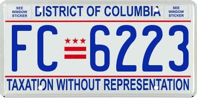 DC license plate FC6223