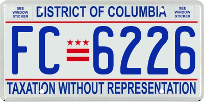 DC license plate FC6226