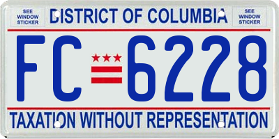 DC license plate FC6228