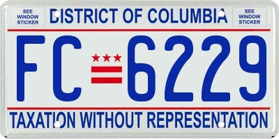 DC license plate FC6229