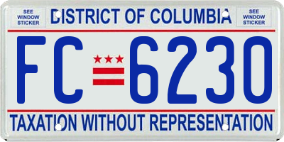 DC license plate FC6230