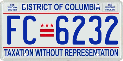 DC license plate FC6232