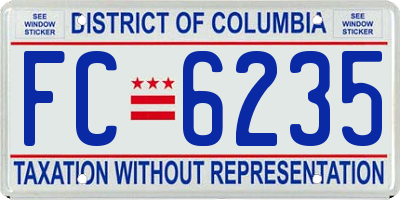 DC license plate FC6235