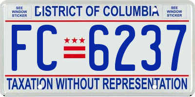 DC license plate FC6237