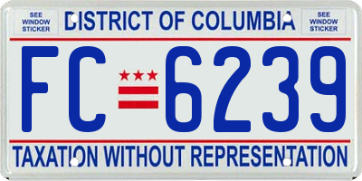 DC license plate FC6239
