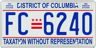 DC license plate FC6240