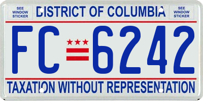 DC license plate FC6242