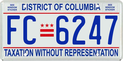 DC license plate FC6247