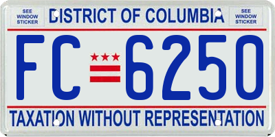 DC license plate FC6250