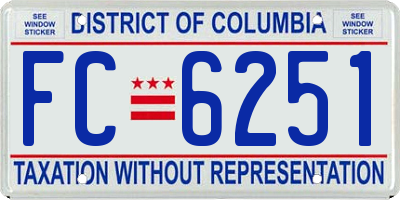 DC license plate FC6251