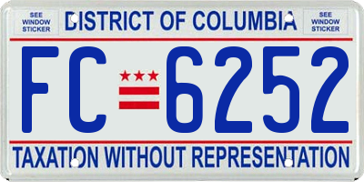 DC license plate FC6252