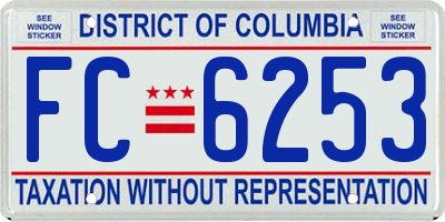 DC license plate FC6253