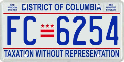 DC license plate FC6254