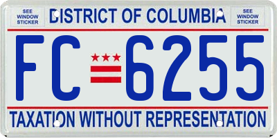 DC license plate FC6255