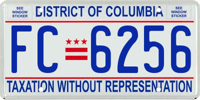 DC license plate FC6256