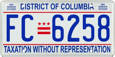 DC license plate FC6258