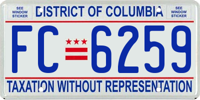 DC license plate FC6259