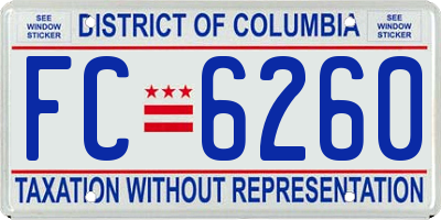 DC license plate FC6260