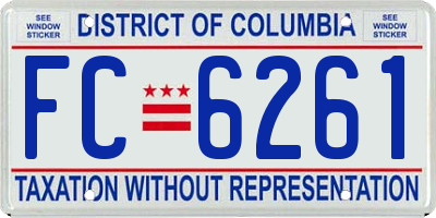 DC license plate FC6261