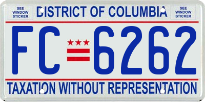 DC license plate FC6262