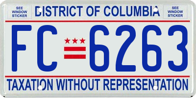 DC license plate FC6263