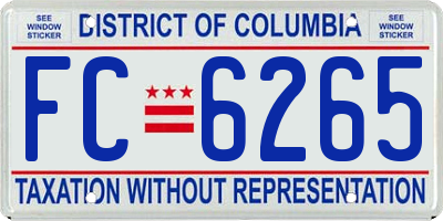 DC license plate FC6265