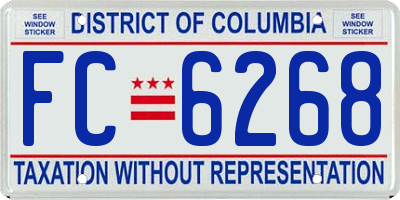 DC license plate FC6268