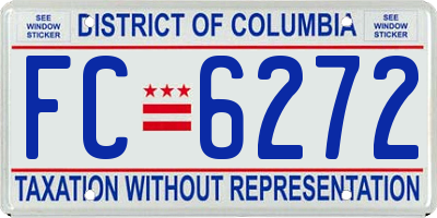 DC license plate FC6272