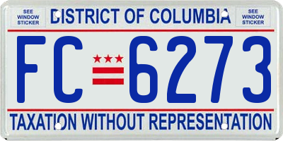 DC license plate FC6273