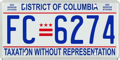 DC license plate FC6274