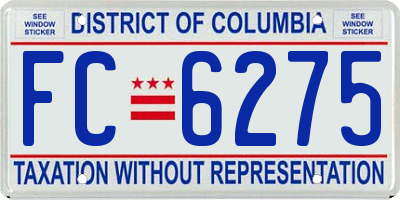 DC license plate FC6275