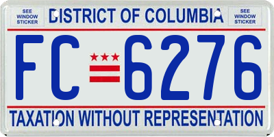 DC license plate FC6276