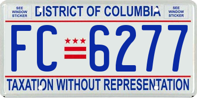 DC license plate FC6277