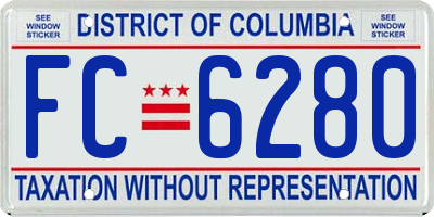 DC license plate FC6280