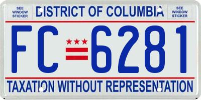 DC license plate FC6281