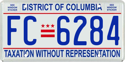 DC license plate FC6284