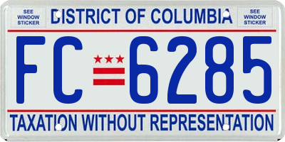 DC license plate FC6285