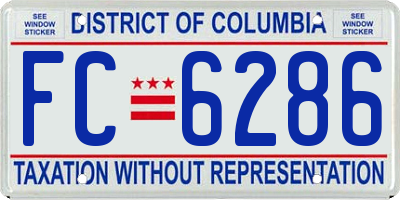 DC license plate FC6286