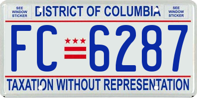 DC license plate FC6287