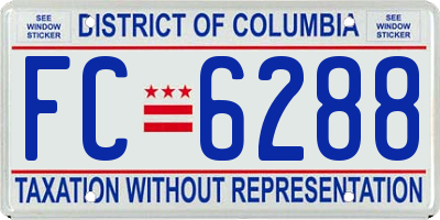 DC license plate FC6288